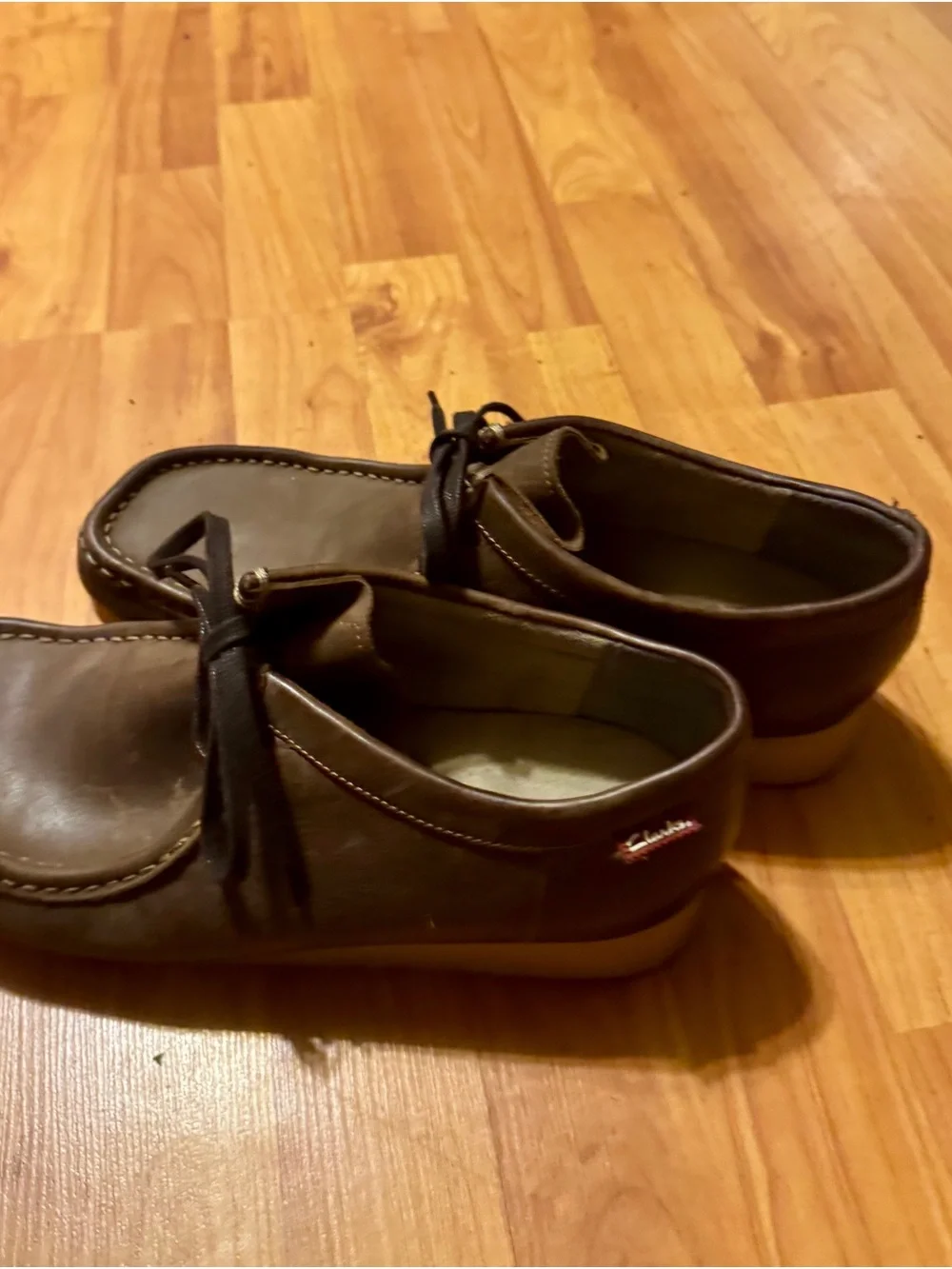 Clarks Men's Brown Leather Chukka Boots with Black Laces